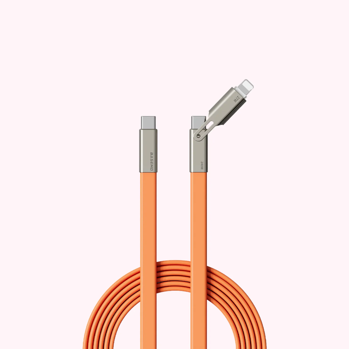 Cáp sạc nhanh dạng dẹt DC25 thiết kế 2 in 1 dài 1.5M tiện lợi tải tối đa 240W